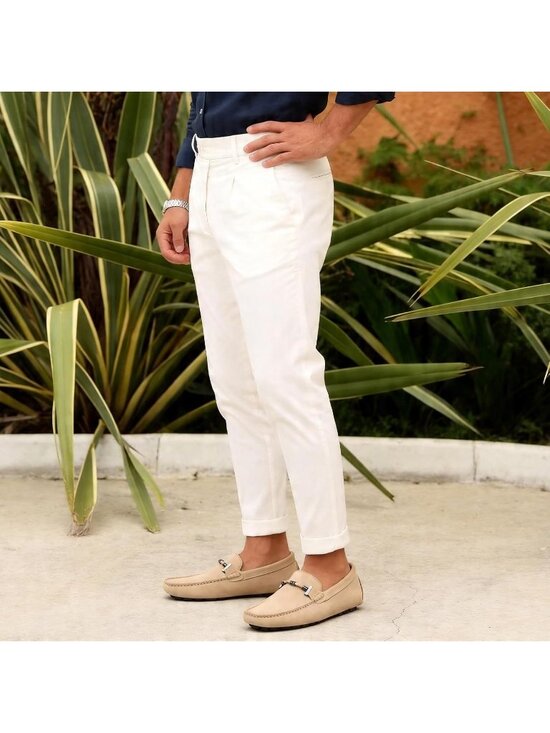 Go Tour Men\'s Beige Suede Leather Loafers Penny Slip On Moccasin Driving Shoes main image 5